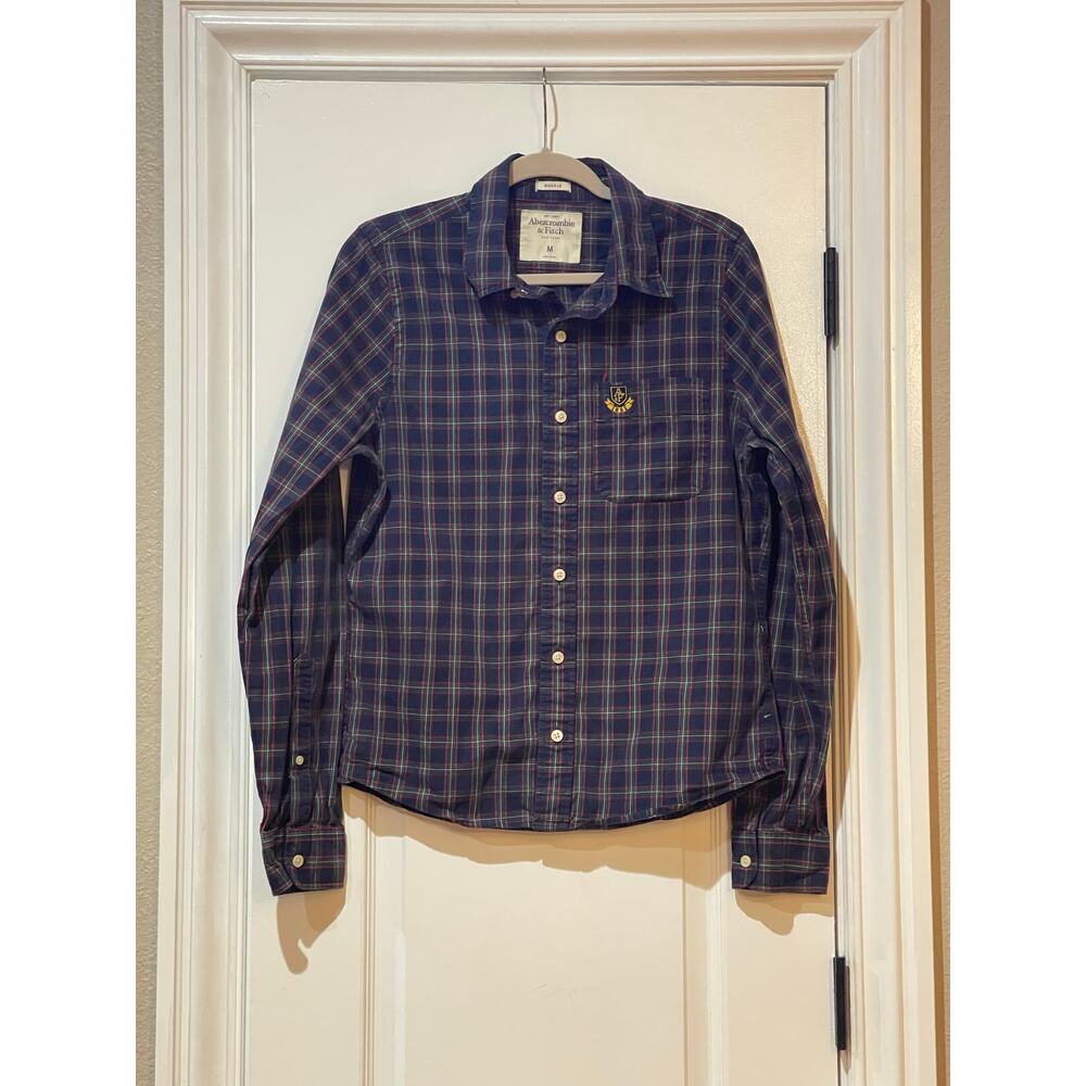 Abercrombie & Fitch Button Up Muscle Shirt Mens Plaid Medium